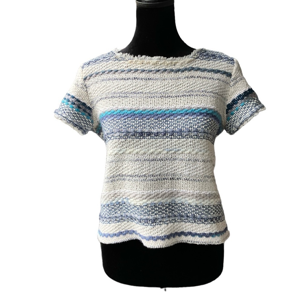 Marella tweed blouse striped medium size 8​​​​
